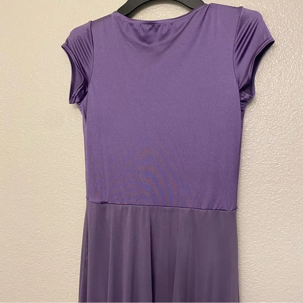 WEISSMAN Dance Costume purple mesh maxi lyrical Wilder Mind 14516 MA adult